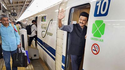 Stalin takes Bullet train ride in Japan; bats for ‘equivalent’ service in India