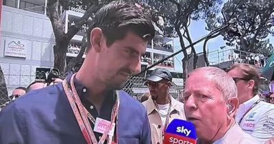 Thibaut Courtois far from happy with Martin Brundle's error during interview at Monaco GP