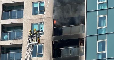 Firefighters tackle blaze at high-rise apartment building in Blanchardstown