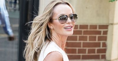 Amanda Holden shows support for Everton in skimpy T-shirt dress as they fight to stay in Premier League