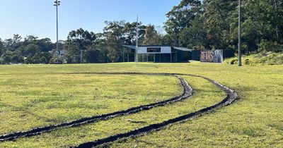 Another Newcastle sports field torn up by vandals in a vehicle