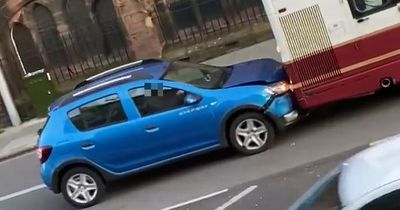 Edinburgh bus repeatedly rammed by motorist in bizarre video