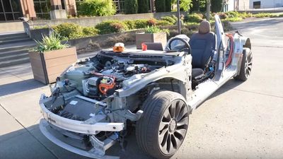 See How Fast A Tesla Model 3 Without A Body Can Get To 60 MPH
