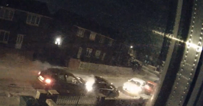 Watch as driver flees from scene after writing off parked car in horror smash