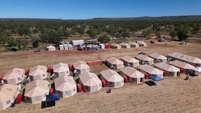 Pigeon Hole flood evacuees living in Yarralin tent camp with no date to return home