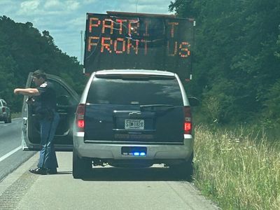 Alabama highway sign hijacked with white supremacist hate messages