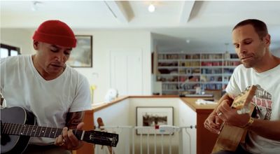 Watch Ben Harper play Ed Helms' custom Gene Autry acoustic in spellbinding kitchen duet with Jack Johnson