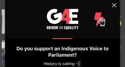 LGBTQIA+ dating app Grindr rallies users to support the Voice to Parliament
