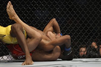 UFC free fight: Amir Albazi clamps on rear-naked choke to tap Francisco Figueiredo in first
