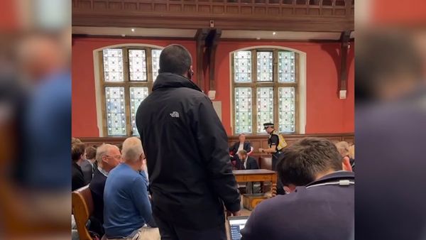 Trans activist glues themselves to floor at Kathleen Stock Oxford Union talk