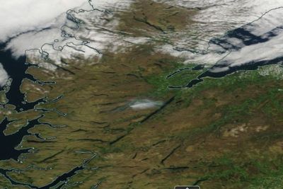 Smoke from massive wildfire in Highlands visible from space