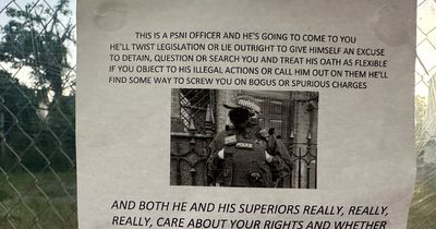 Mysterious anti-PSNI poster appears on Co Down bus stop