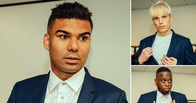 Man Utd stars reveal BLUE FA Cup Final suits as they prepare for Man City showdown