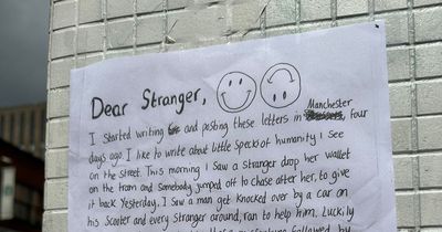 'Dear Stranger': The heartwarming notes being left around Manchester - and the story behind them