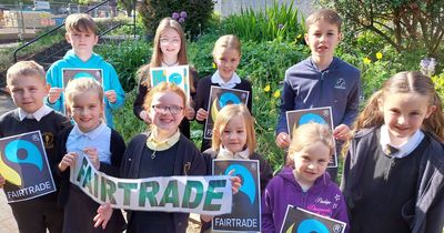 Noblehill Primary's Fairtrade Group celebrate FairAchiever status