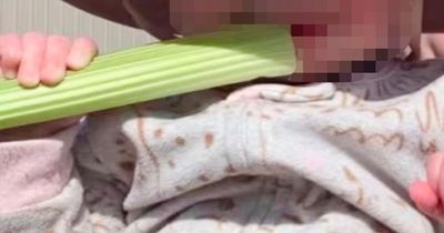 Baby left with red raw mouth from celery sticks as mum issues urgent warning