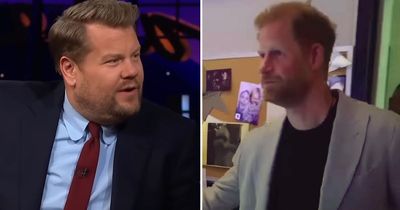 Prince Harry's heartfelt gesture for James Corden revealed in new Late Late Show clip