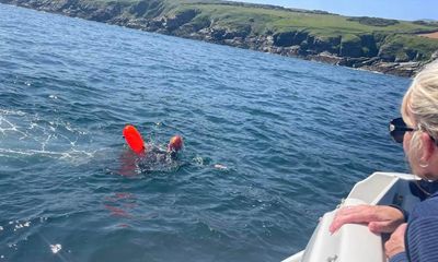 Ex-soldier becomes first person to swim from UK to Isle of Man