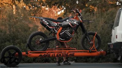 Watch This Guy Build A Motorcycle Trailer From Junk Lying Around The Shop