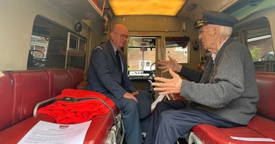 WWII hero relives years as ambulance driver when paramedics visit care home