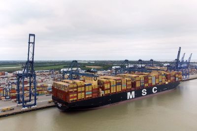 World’s joint-biggest cargo ship leaves UK after first visit
