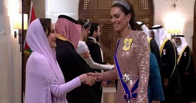 Kate stuns in dazzling pearl-diamond tiara at lavish Jordan royal wedding