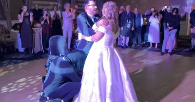 Groom spent year in physiotherapy so he could stand with bride for first dance