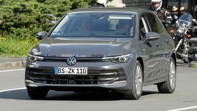 2024 Volkswagen Golf Facelift Spied Showing New Headlights