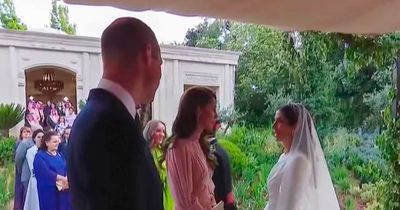 Prince William's two word telling off to Kate at glam royal wedding