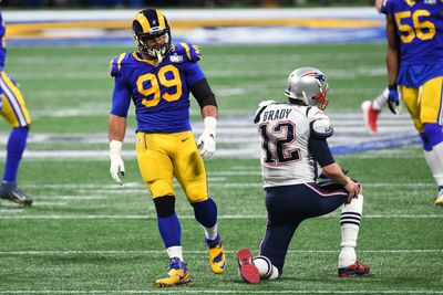 Tom Brady is relieved he doesn’t have to run from Aaron Donald anymore in retirement