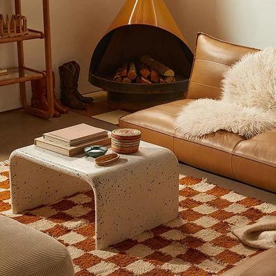 Fake a quiet luxury look with these two checkerboard rugs – one is under £50