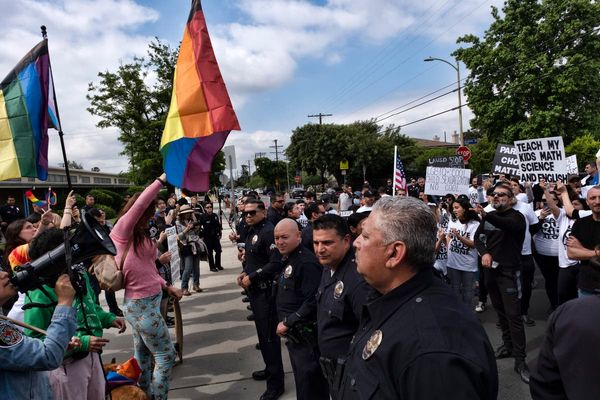 Protests erupt outside Los Angeles elementary school’s Pride month assembly