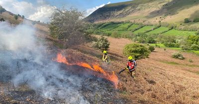 The places in Wales most at risk from the threat of severe grassfires this weekend according to the Met Office