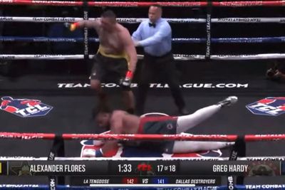 Video: Greg Hardy knocked down twice, KO’d in boxing match