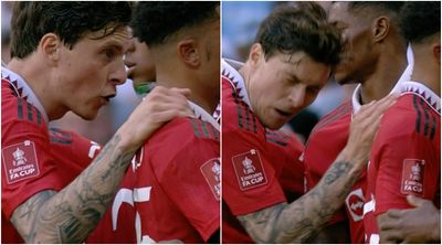 Manchester United defender Victor Lindelof struck by lighter thrown by Manchester City fan in FA Cup final