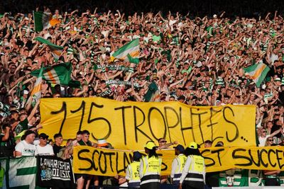 Celtic fans mock Rangers with 'most successful club' banner