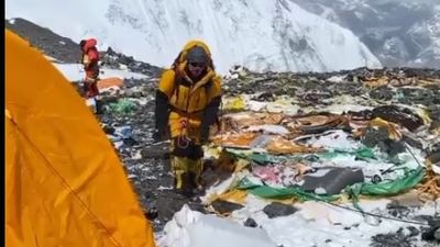 Tonnes of rubbish left behind by climbers trekking to Mount Everest