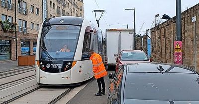 Van drivers claim tight parking spaces next to Edinburgh tram lines leave them facing fines