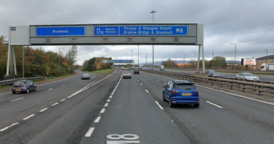 34 year-old motorcyclist rushed to hospital after serious M8 crash in Paisley