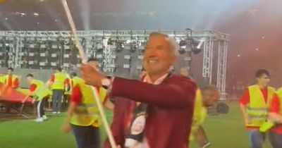 Graeme Souness leads bonkers Galatasaray title celebrations as Rangers hero parades iconic flag he enraged rivals with