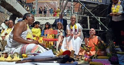 The stunning scenes of fire and colour to celebrate Cardiff's new £5m Hindu wellness centre