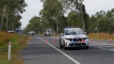 Driver dies after school bus crashes into camels in central Queensland