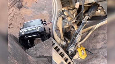 Rivian R1T Tie Rod Breaks In Moab, Sketchy Trail Fix Keeps It Moving