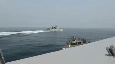 US video shows close call with Chinese warship in Taiwan Strait