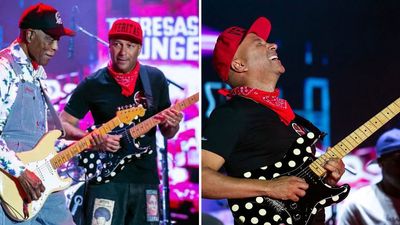 Watch Tom Morello trade blues licks with Buddy Guy on the Strat legend's spotted Fender