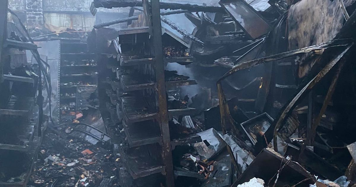 Shop Building Fire Pictures show devastating damage inside shop after…