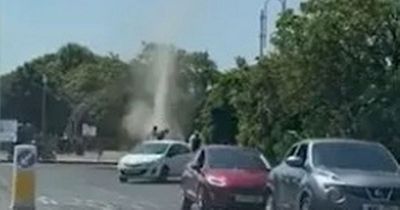 Moment 'mini tornado' strikes festival as boy in zorb ball hurled 65ft into the air