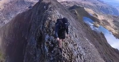 Climber shares breathtaking footage of one Wales' most notorious ridges