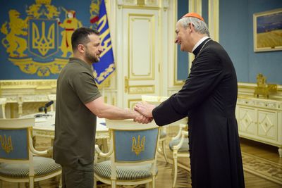 Ukraine's Zelenskiy discusses peace moves with Papal envoy