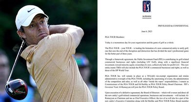 PGA letter to players in full confirming merge with Saudi-backed LIV Golf